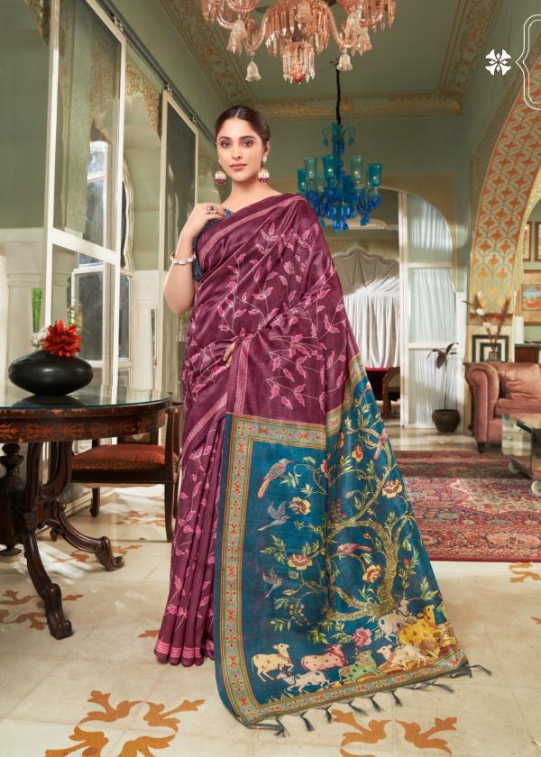 Shreyans Madhubani Paints Printed Fancy Silk Saree Collection